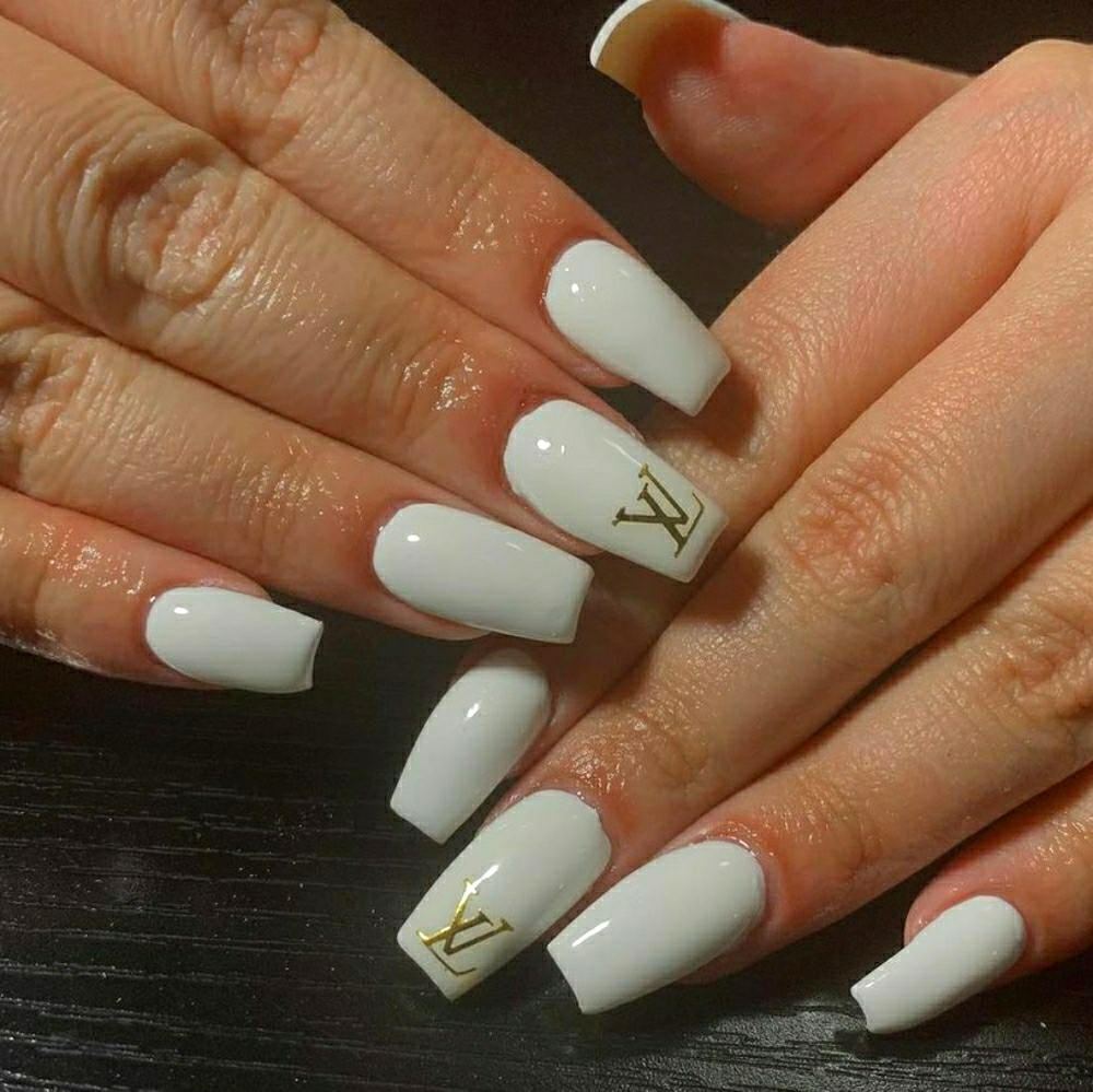 Custom GEL "Pure White" Press-On Nail 22pc Set